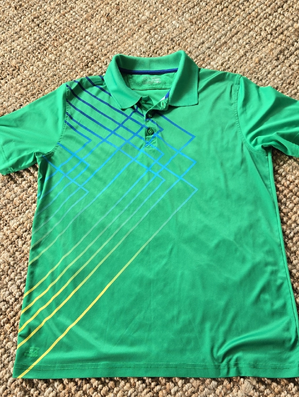 Fila Green Polo with Blue and Yellow Graphic